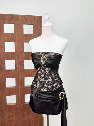 Strapless Black mini dress