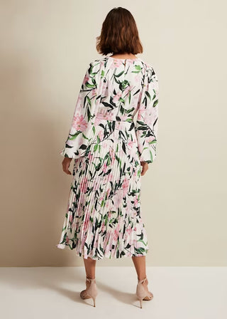 Penny Floral Pleat Midi Dress