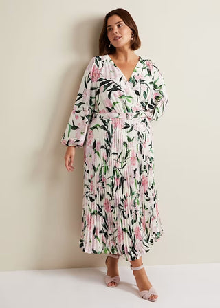 Penny Floral Pleat Midi Dress