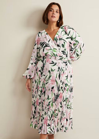 Penny Floral Pleat Midi Dress
