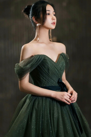 tulle green Maxi dress