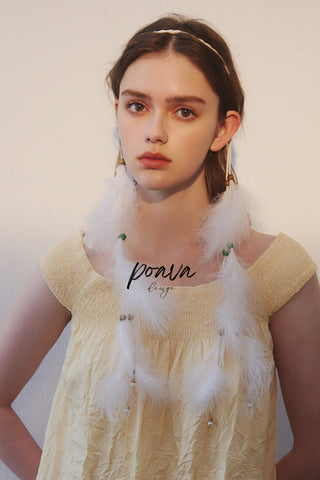 Bohemia white Feather Headband