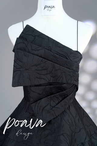 STRAPY HEM MINI DRESS IN BLACK