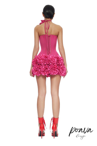 CLEGG PINK CORSET FLOWER TWO-PIECE SET