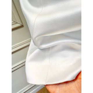 White Bow embellished strapless Mini Dress