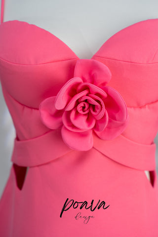 Flower mini dress in pink