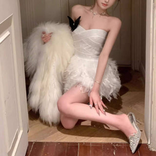 Alisa Feather Mini Dress