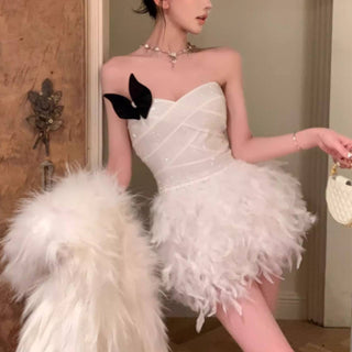 Alisa Feather Mini Dress