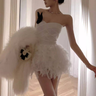 Alisa Feather Mini Dress