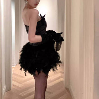 Alisa Feather Mini Dress