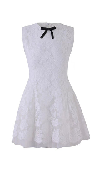 LACE SLEEVELESS MINI DRESS IN WHITE