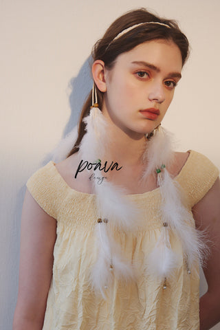 Bohemia white Feather Headband