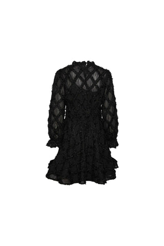 Lace mini dress in black