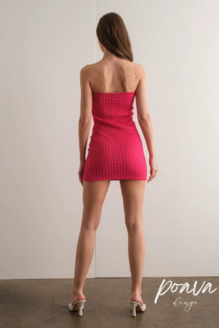 Textured Strapless Mini Dress