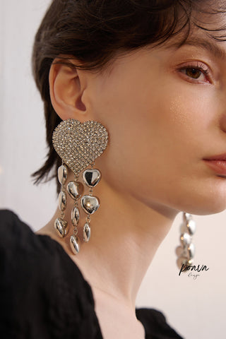 Crystal Embellished Drop Earrings