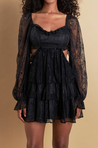 Premium Cut-out Lace Mini Dress