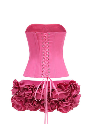 CLEGG PINK CORSET FLOWER TWO-PIECE SET