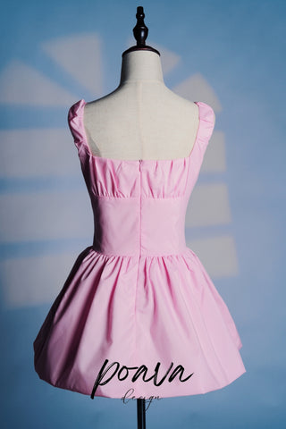 COTTON TULLE MINI DRESS IN PINK