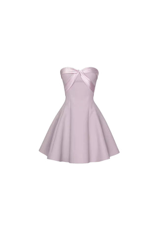 BOW STRAPLESS MINI DRESS IN PINK