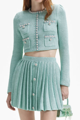 MINT SEQUIN KNIT SKIRT