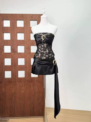 Strapless Black mini dress