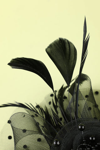 1920s Feather Tulle Headband