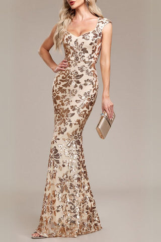 ARZILLA SEQUIN GOWN IN GOLD