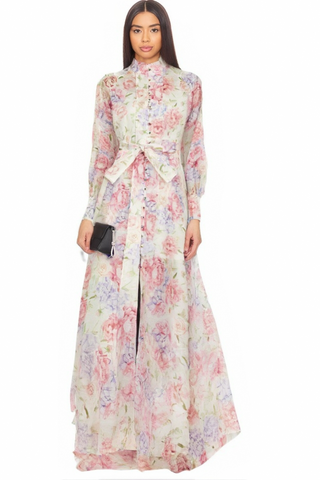 Éliane floral-print flared midi dress