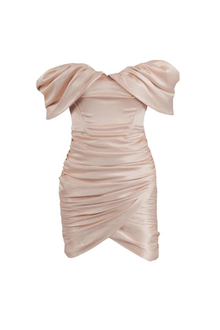 Strapless Satin Mini Dress