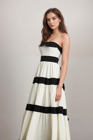 Sandrine pleated bow-embellished maxi dress