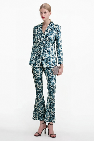 Morgane floral-print jacket & trousers matching set