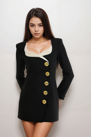 Céline black long-sleeved dress