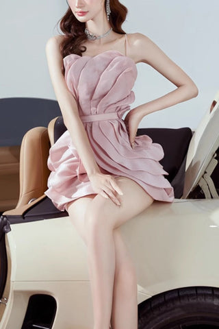 STRAPPY FLORAL WAISTED MINI DRESS