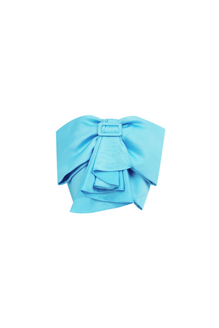 Strapless Bow Top In Blue