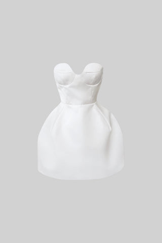 Sleeveless Hourglass Doll Dress - White