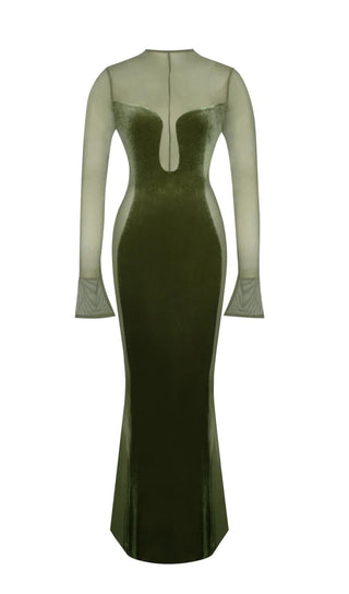 LONG SLEEVES LACE MAXI DRESS styleofcb XS GREEN 