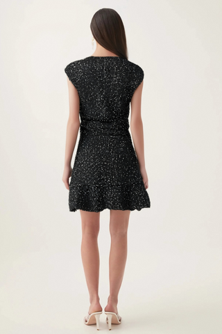 Cordelia sequin-embellished tiered mini dress