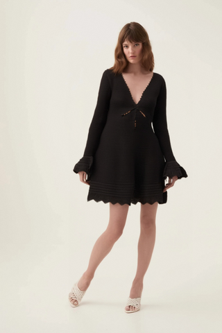 Laura black cut-out knit mini dress