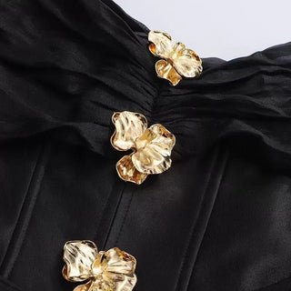 Emerald Fit and Flare Corset Waist Chiffon Mini Dress