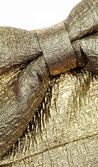 Gold Metallic Jacquard Mini Dress