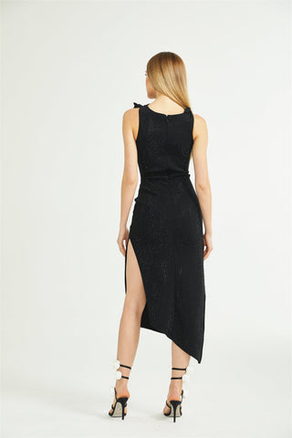 Solange embellished asymmetric midi dress