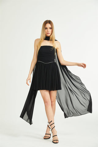 Nadine embellished pleated dress