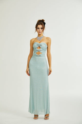 Sebille embellished bow-detail maxi dress