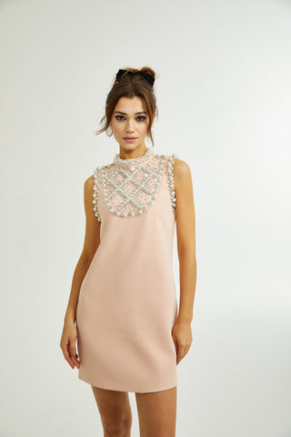 Cesca embellished sleeveless mini dress