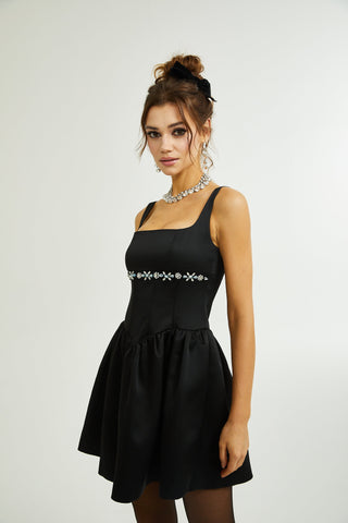 Delia embellished flared dress