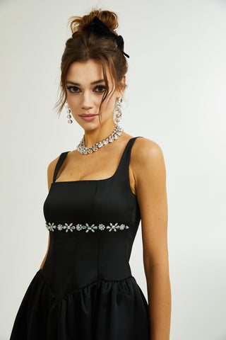 Delia embellished flared dress