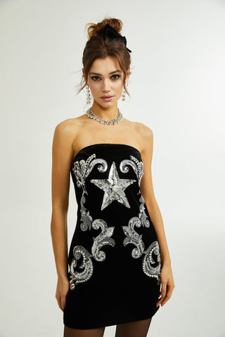 Jamiah embroidered-star mini dress