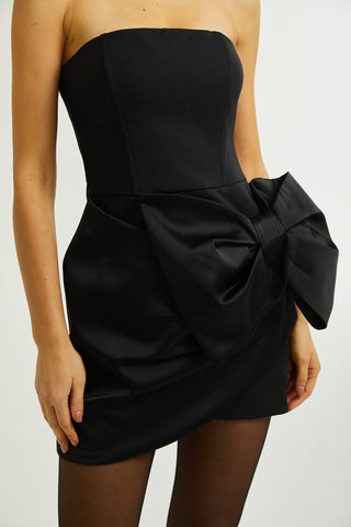 Lanetta bowknot asymmetric dress