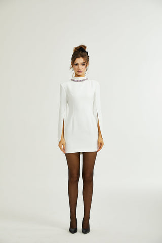 Claretta split-cuffs embellished dress