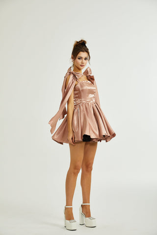 Catiana bow-detail flared dress